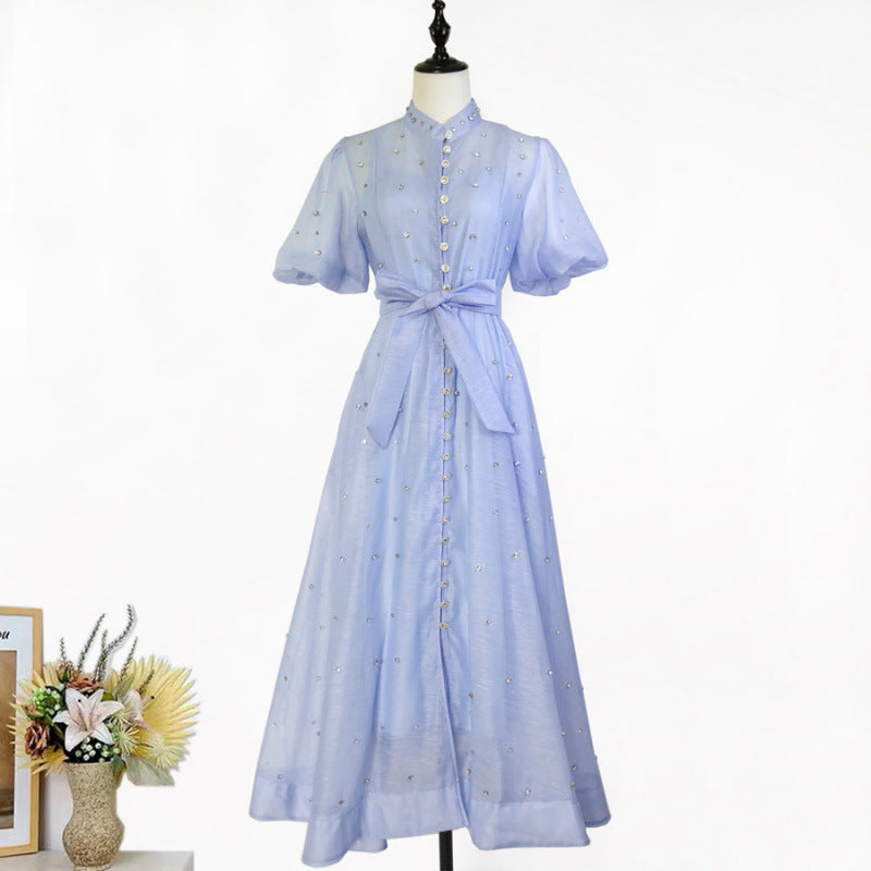 Women's Elegant Lantern Sleeve Single-breasted High Quality Shorts