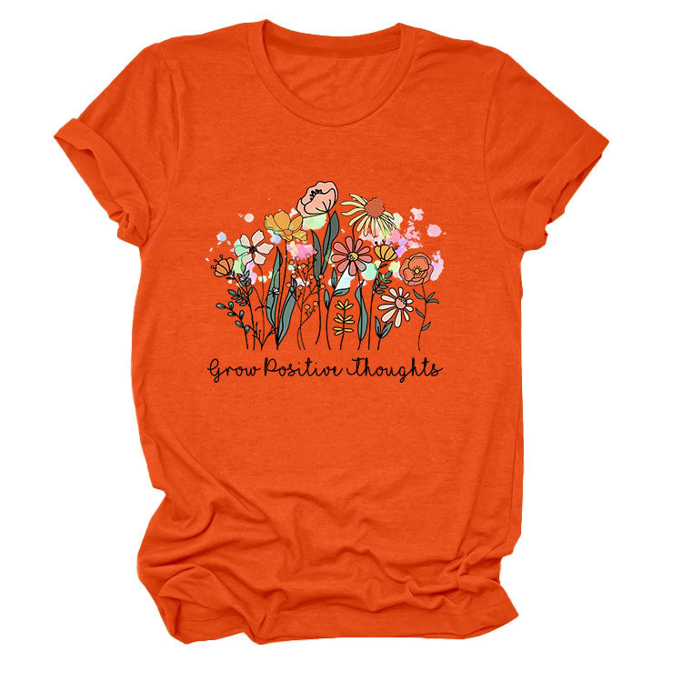 Women's Temperament Leisure Round Collar T-shirt Blouses