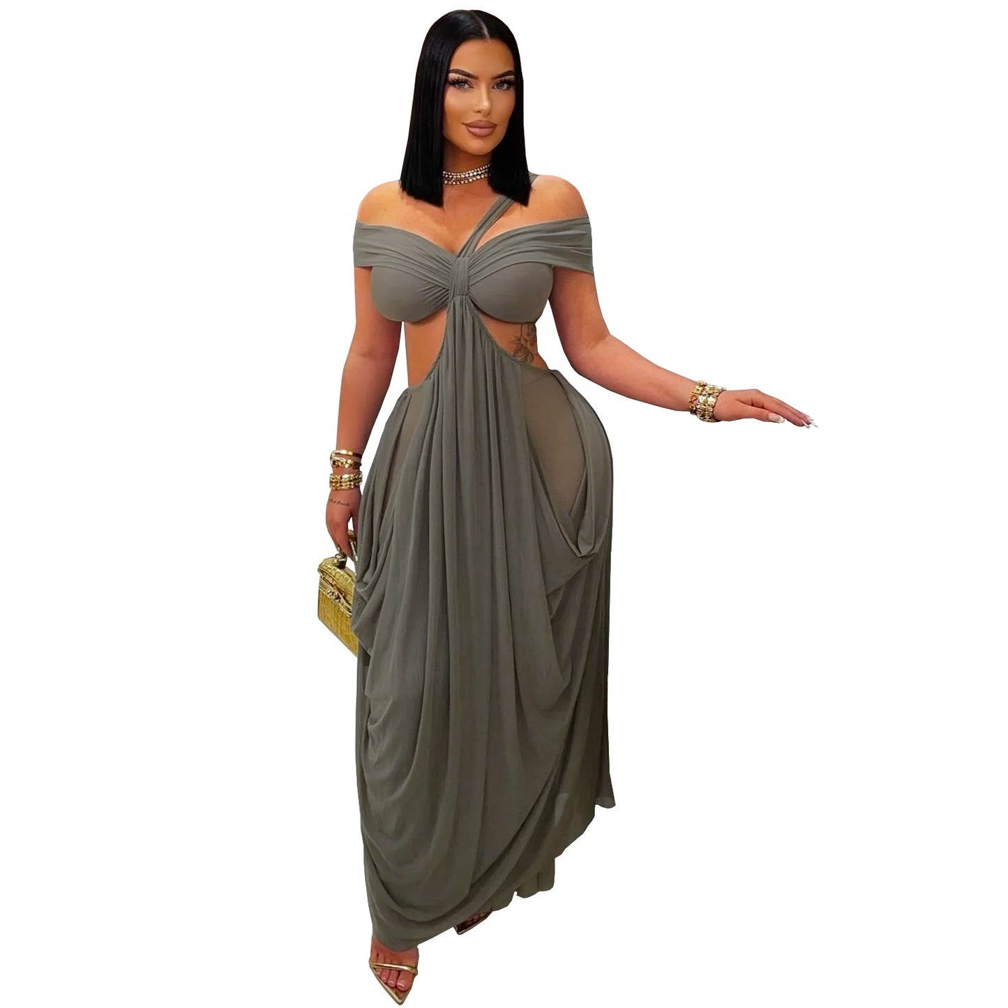 Women's Fashion Wear Sexy Bandeau Mesh Dress Dresses