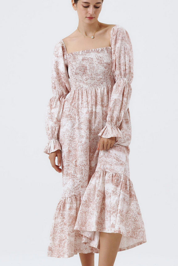 Women's Casual Bell Sleeve Chiffon Dress Spring Dresses