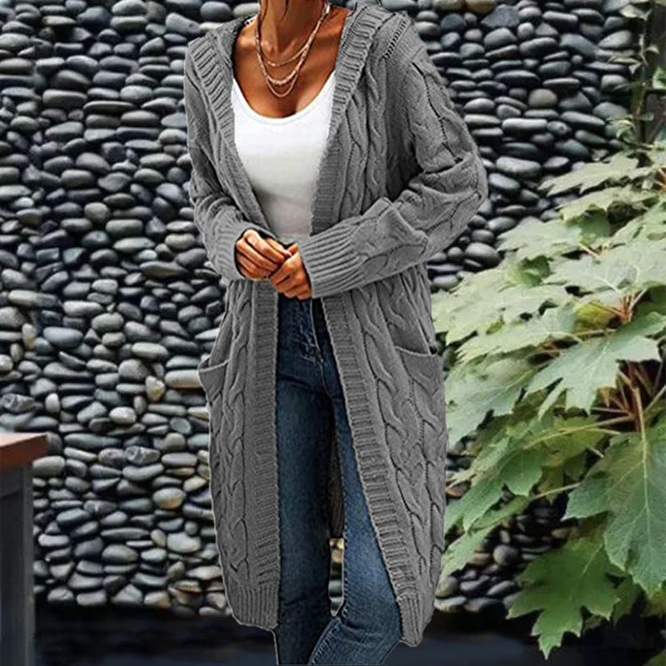Women's Twist Braid Idle Style Mid-length Sweaters
