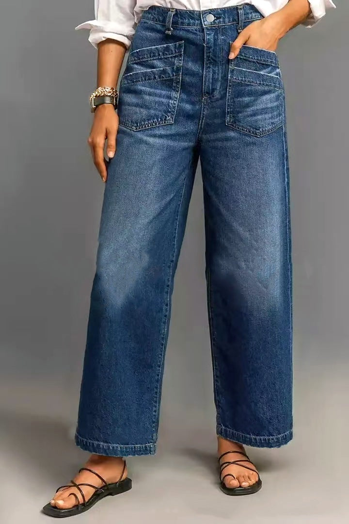 Women's Stylish Shop Straight Stretch Loose Jeans
