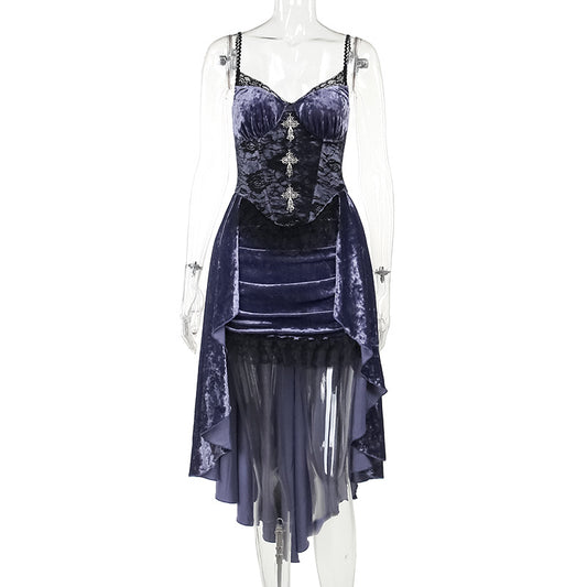 Women's Dark Style Elegant Sexy Slim Fit Purple Dresses