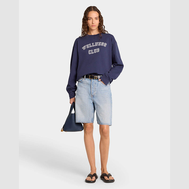 Women's American Niche Classic Letter Printed Fleece Sweaters