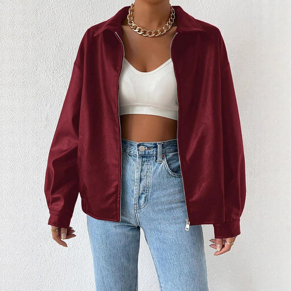 Hot Leather Retro Long Sleeve Zipper Jackets