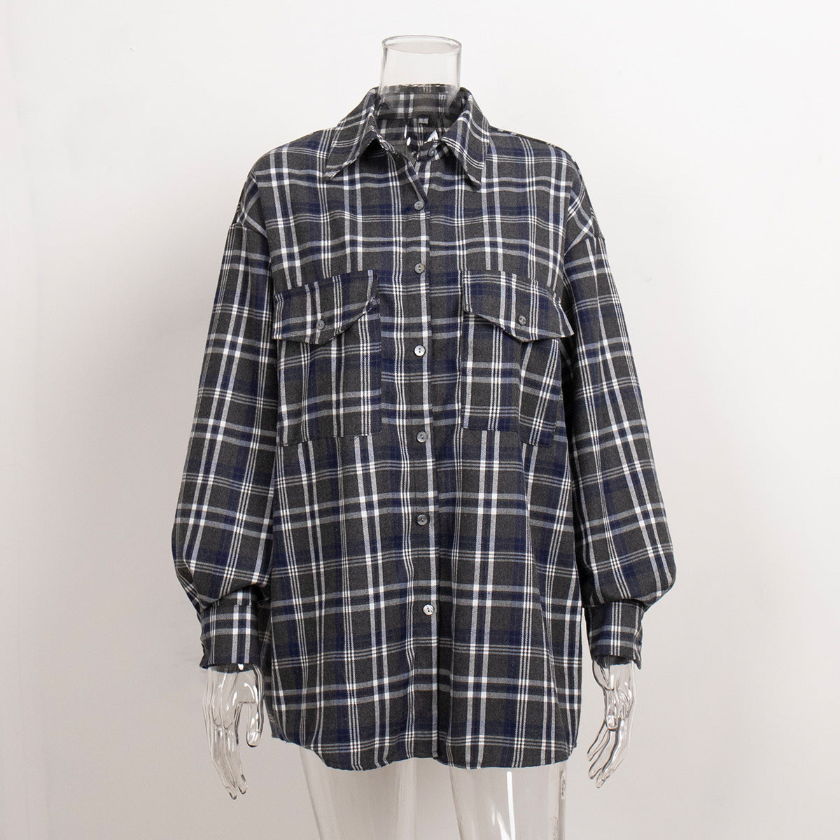 Women's Shirt Autumn American Retro Double Pocket Blouses
