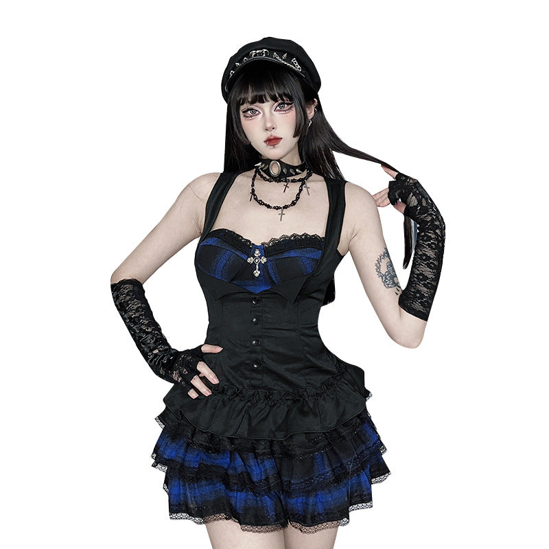 Plaid Subculture Dark Style Personality Street Skirts