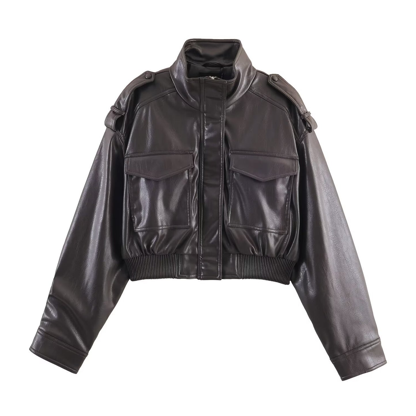 Women's Autumn Long Sleeve Imitation Leather Jackets