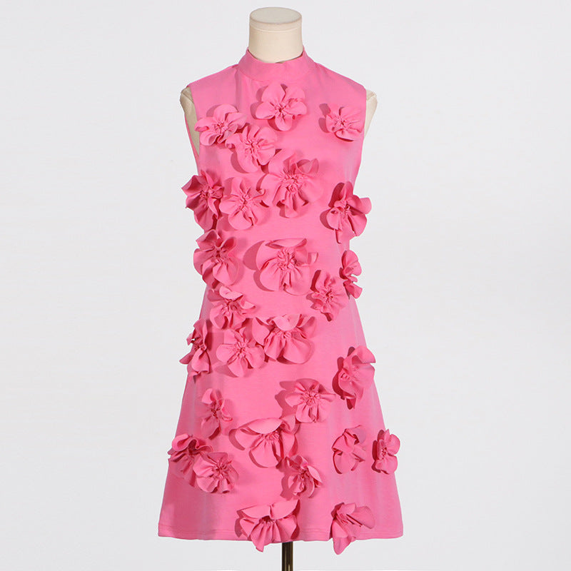 Women's Elegant Dress Summer Sleeveless Three-dimensional Flower Dresses