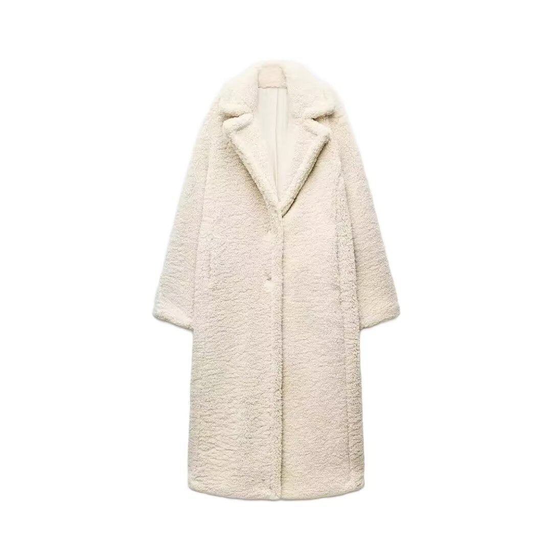 Women's Trendy French Ornament Fleece Overcoat Coats