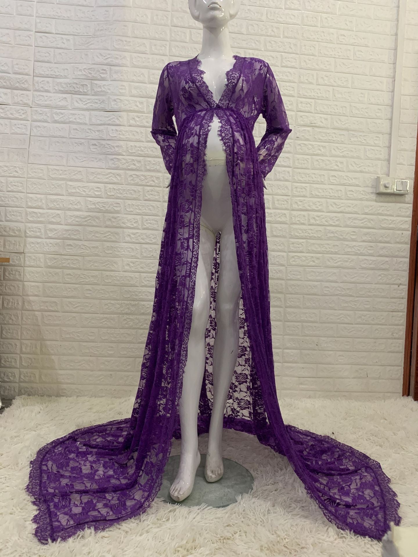 Sexy Deep Long Sleeve Lace Tight Wedding Dresses
