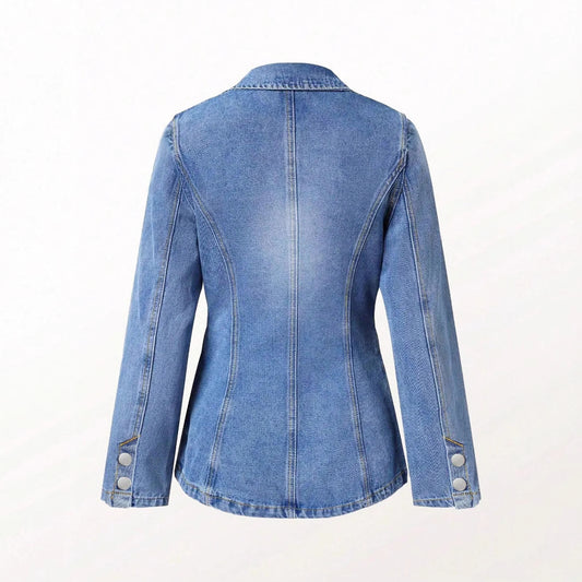 Women's Denim Slim Fit Slimming Collar Solid Jackets