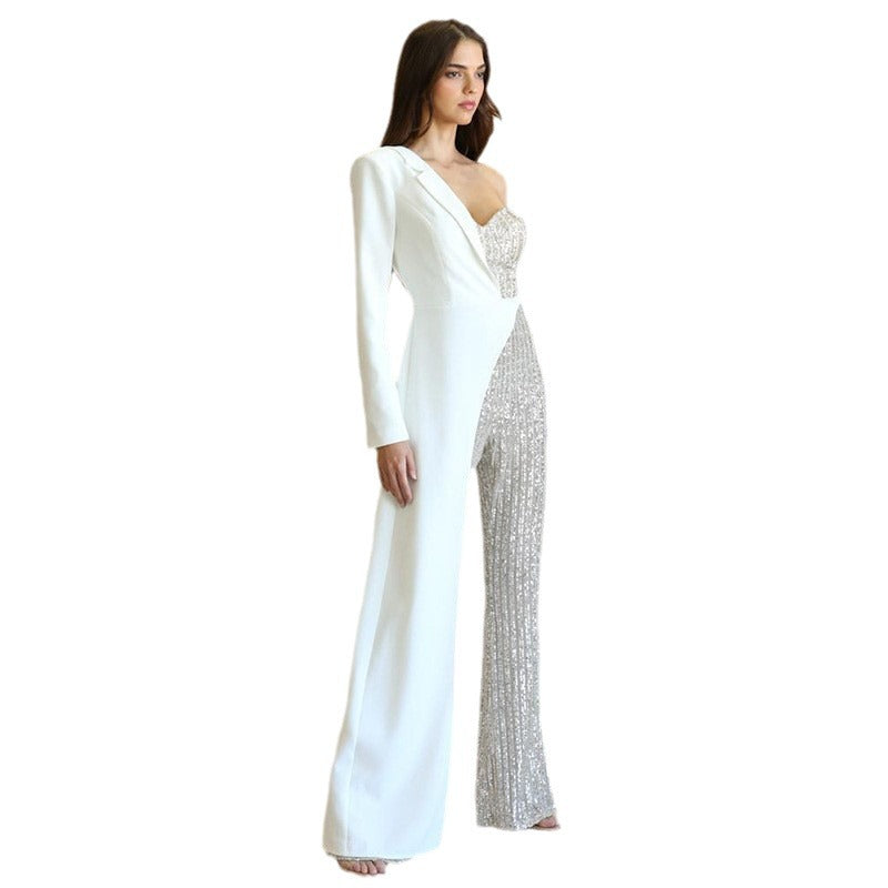 Women's Sier Stitching Sequined Fashionable Sequins Pants