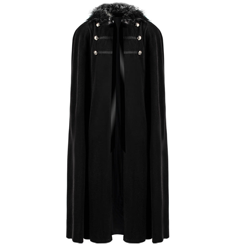 Woolen Solid Color Cloak Collar Performance Coats