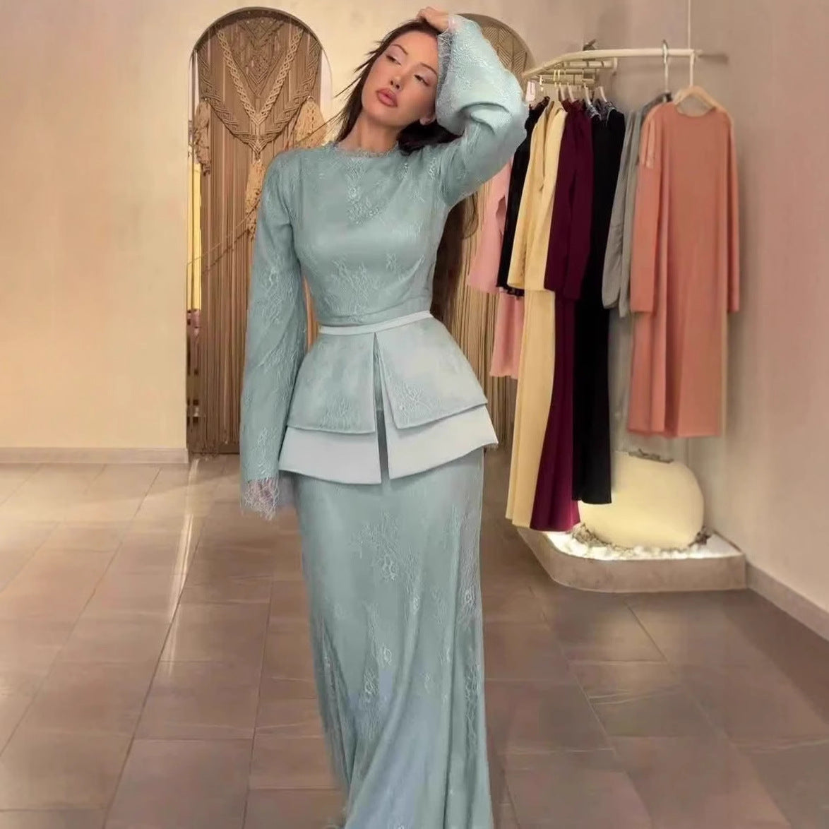 Women's Autumn Elegant Soft Temperament Long Sleeve Dresses