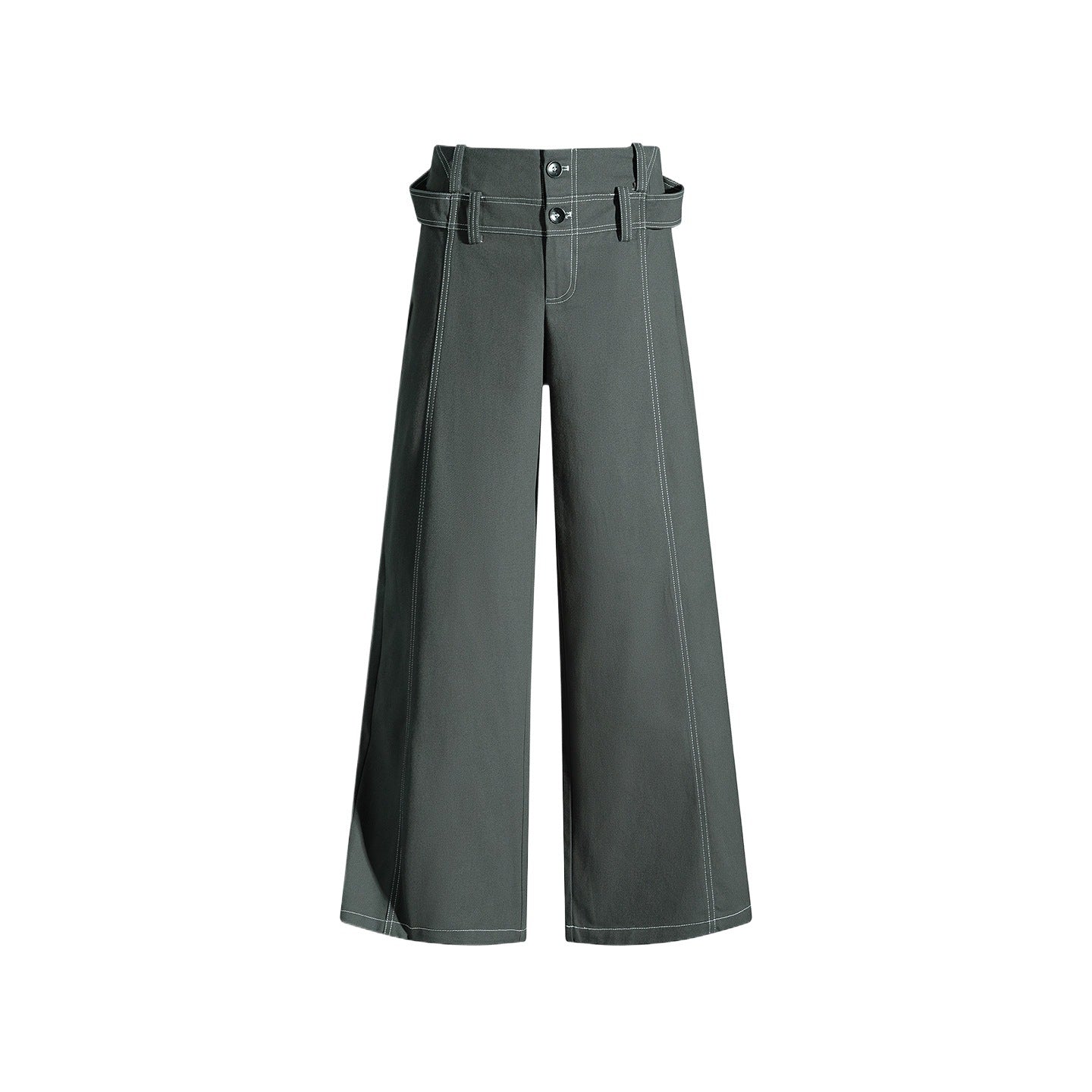 American Retro Double Waist Design Wide Pants