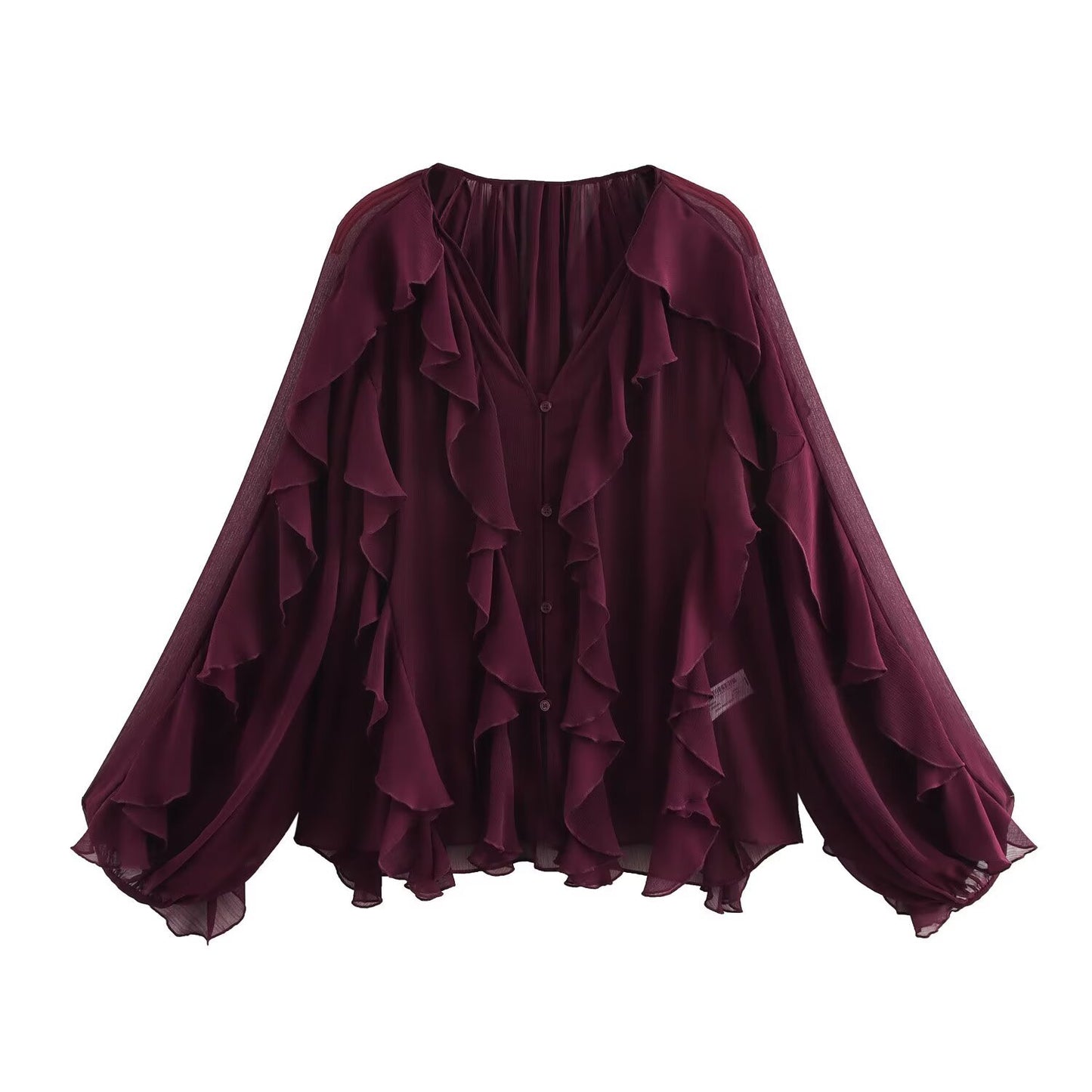 Charming Spring Series Laminated Decoration Shirt Blouses