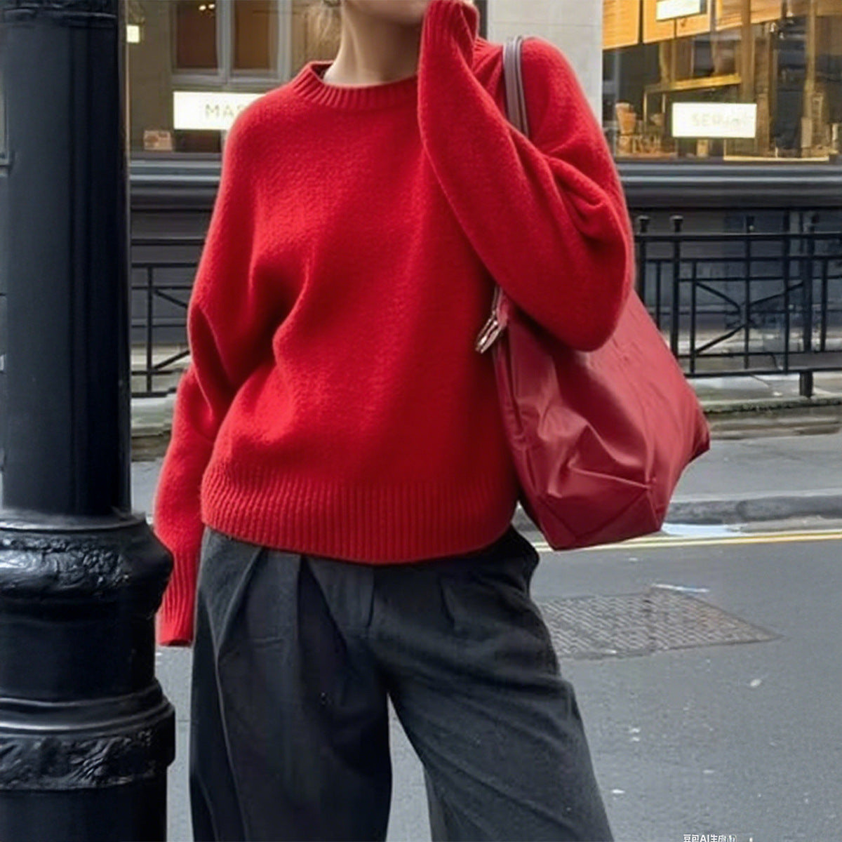 Women's Simple Style Round Neck Long Sleeve Sweaters