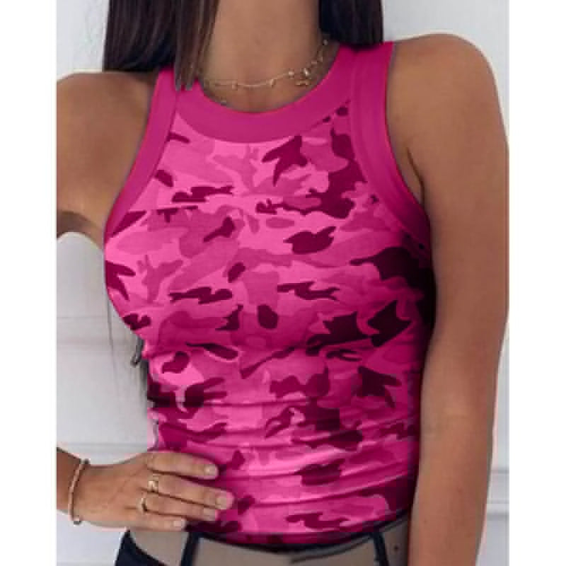 Women's Digital Printed Wear Round Neck Sexy Blouses