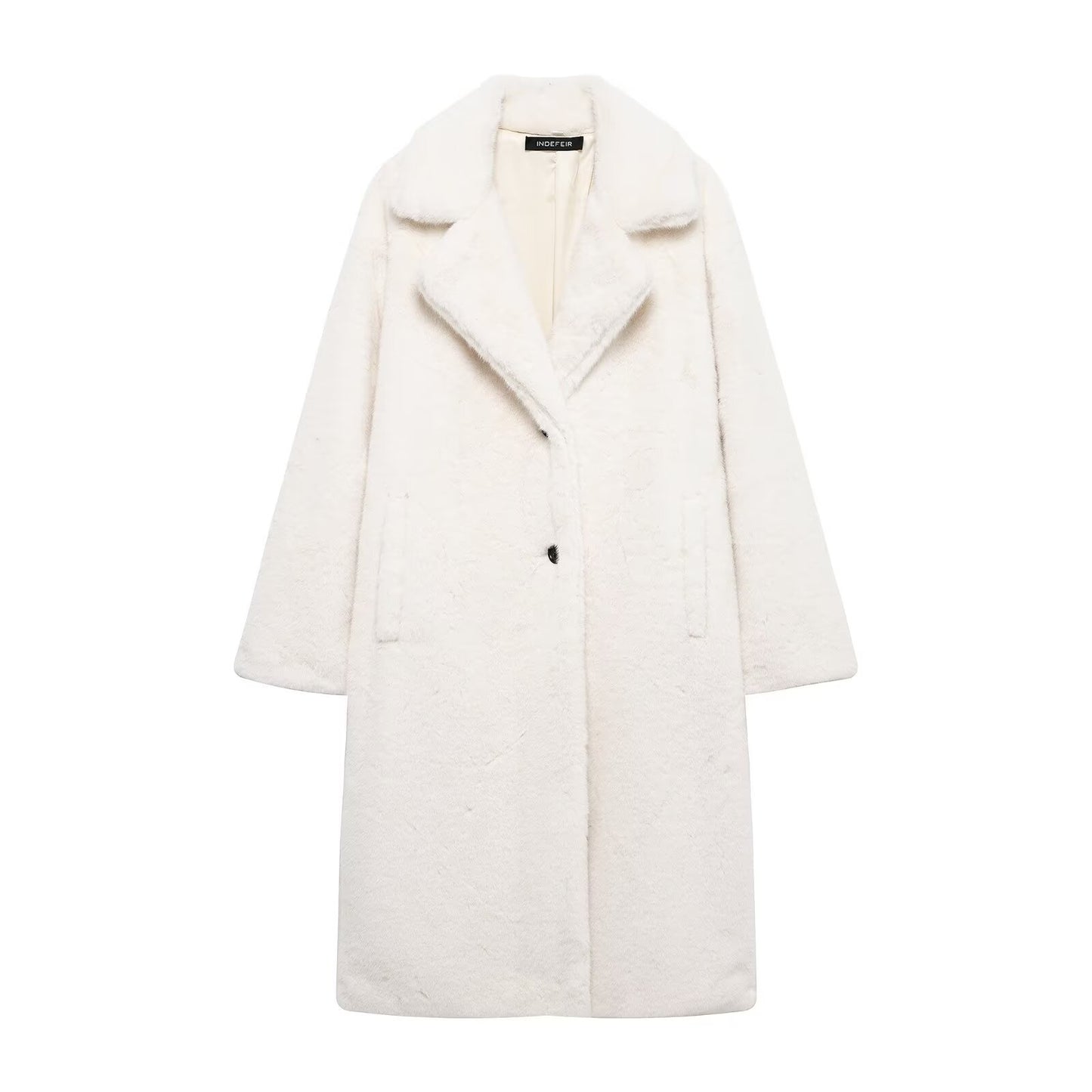 Women's Loose Collar Fur Effect Outside Coats