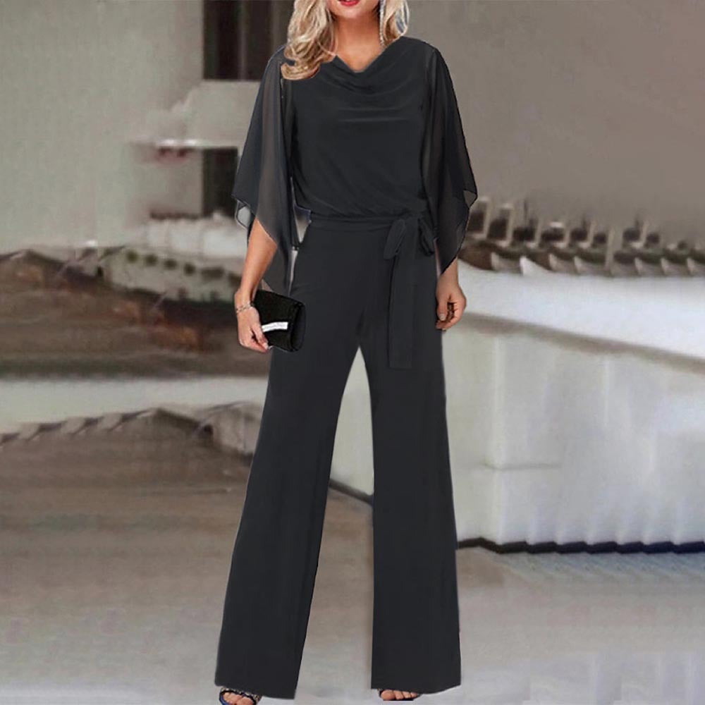 Women's Fashion Solid Color High Waist Lace Pants