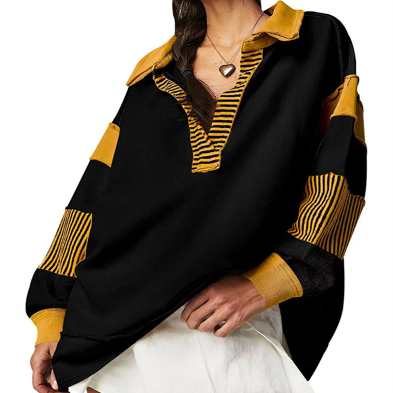 Women's Loose Casual Long Sleeve Pullover Split Sweaters
