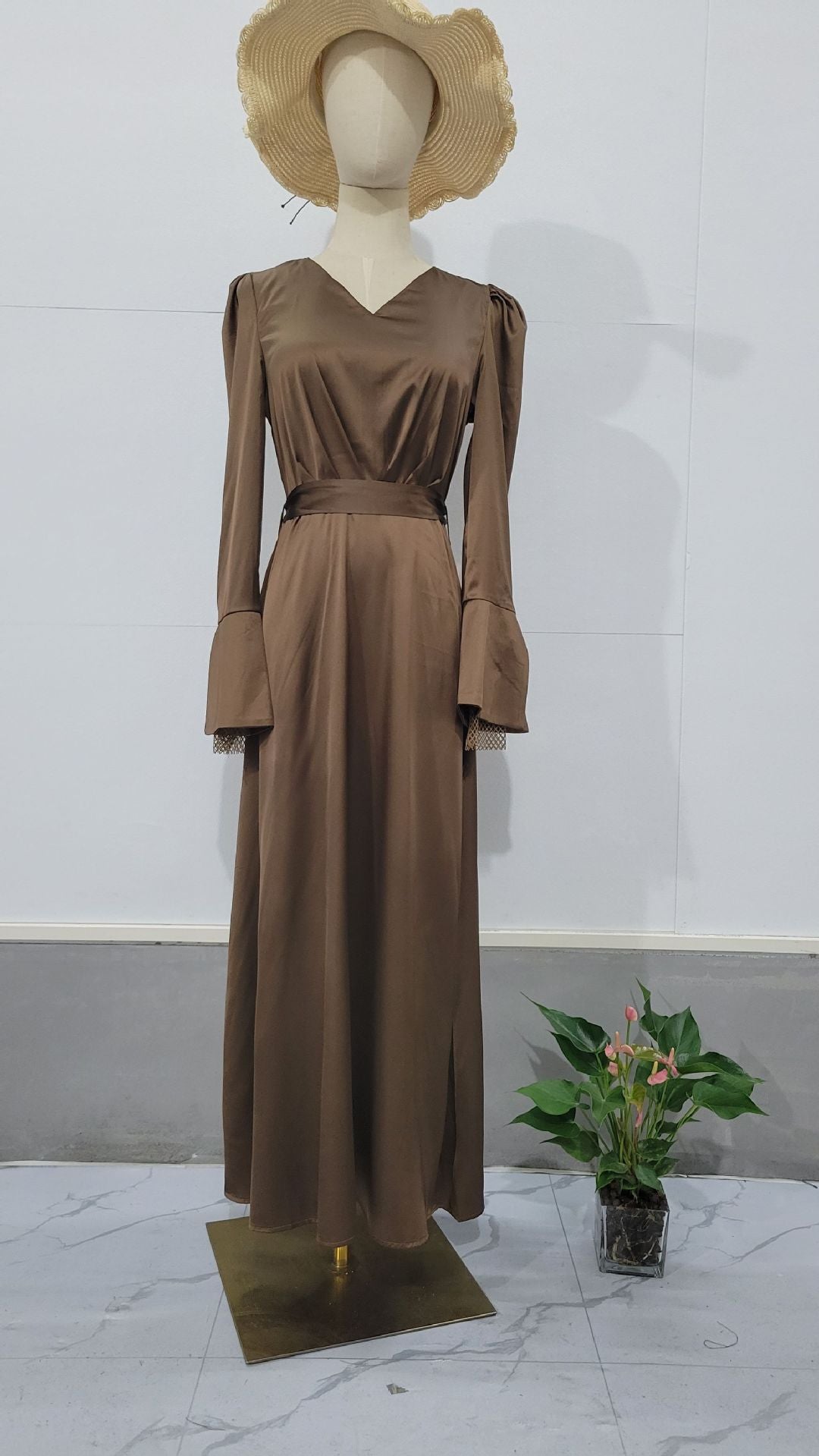 Younger Puff Sleeve Long Tie Sleeves Dresses