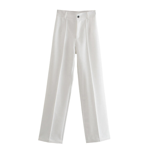 Summer Straight High Waist Slimming Solid Pants