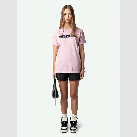 Women's Niche Letters Affixed Cloth Embroidered Cotton Blouses