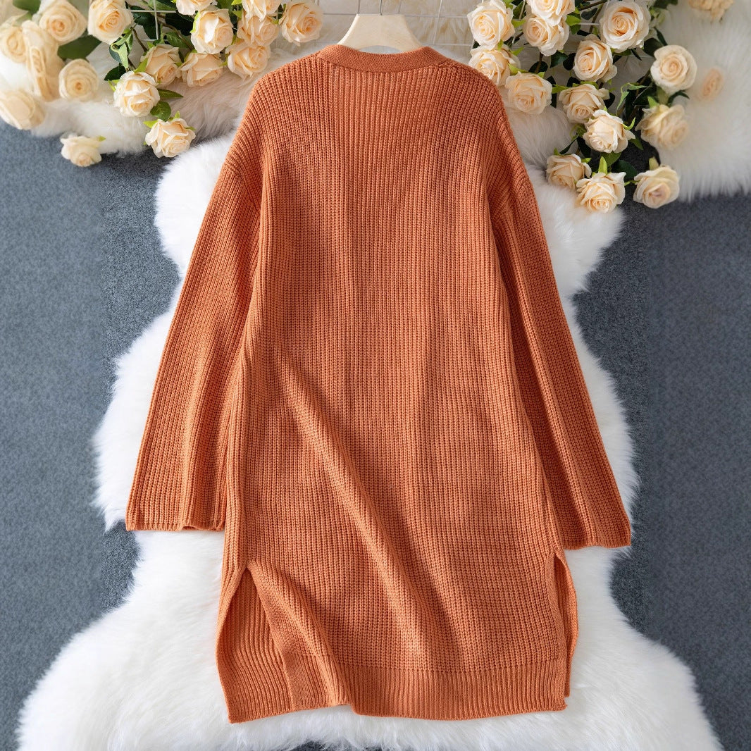 Women's Color Casual Loose Knitted Thick Needle Sweaters