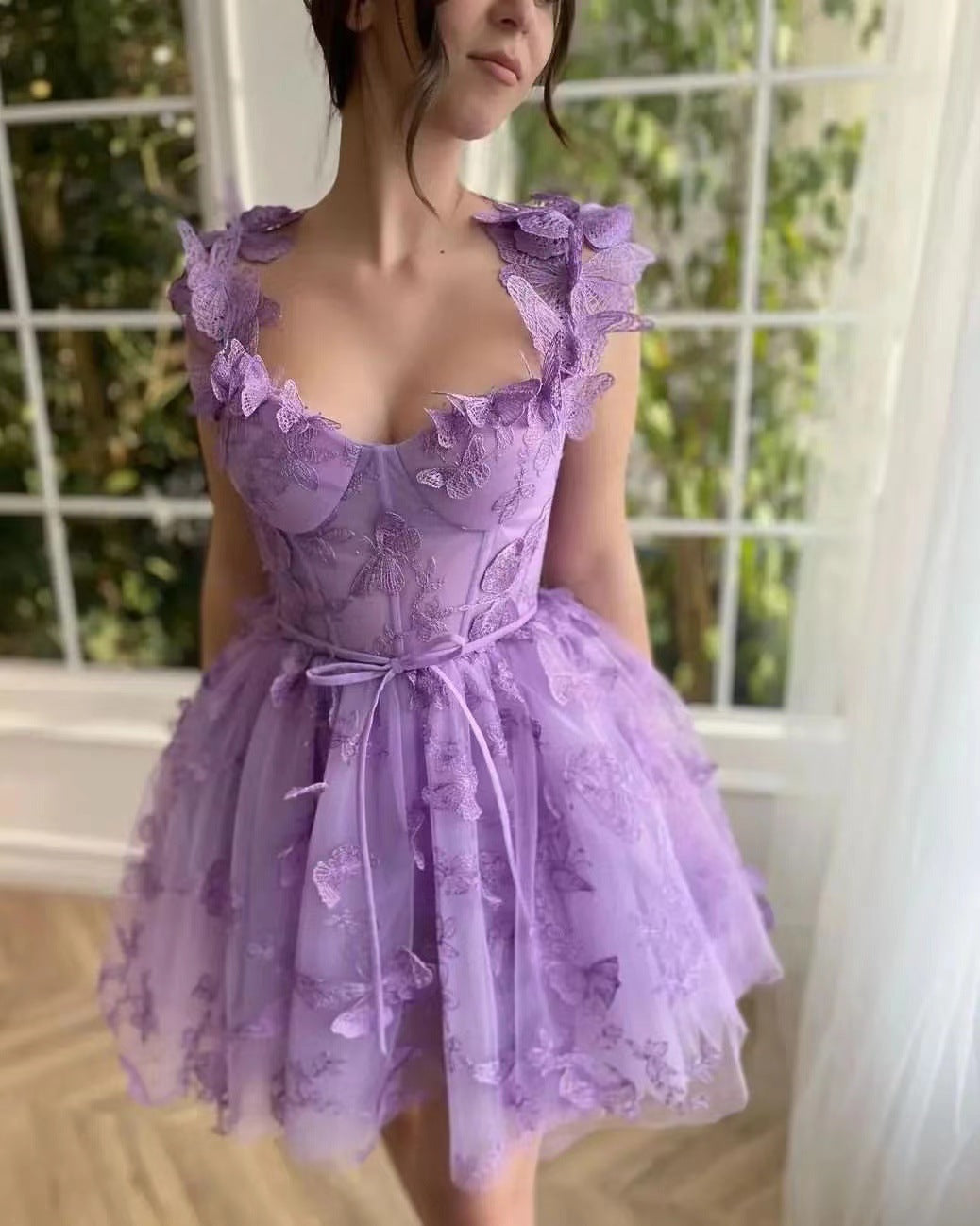 Women's Dress Tulle Spaghetti Straps Sleeveless High Wedding Dresses