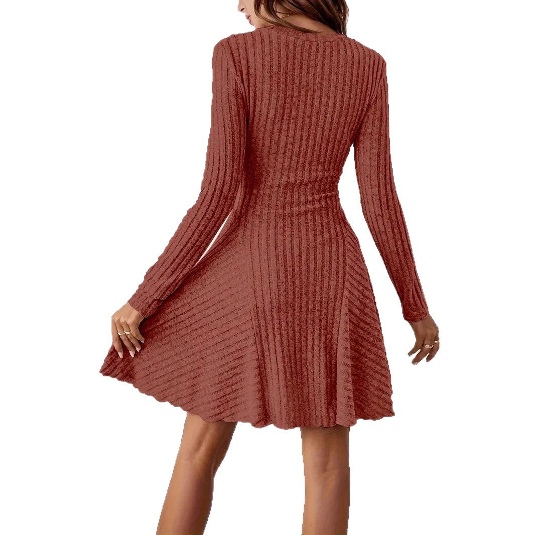 A- Line Style Fashionable Knitted Long Dress