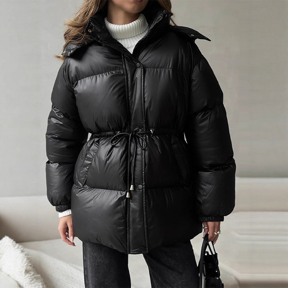 Comfortable Warm Stand Collar Drawstring Cotton Coats