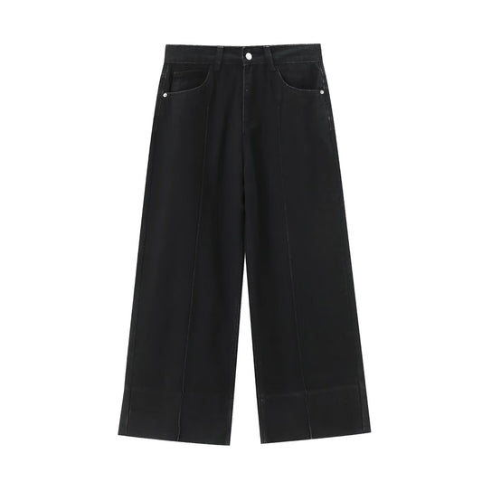 Women's High Waist Ankle Wide Leg Casual Jeans