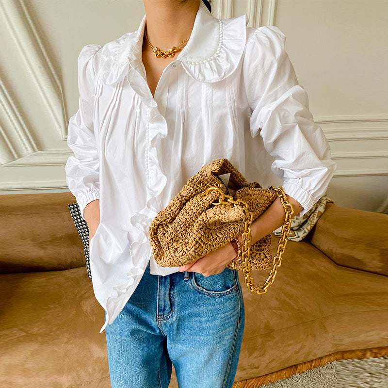 Women's Autumn White French Shirt Shirts Classic Blouses