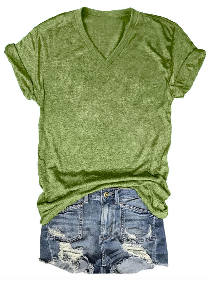 Women's Casual Loose Pullover Short-sleeved T-shirt Printed Blouses