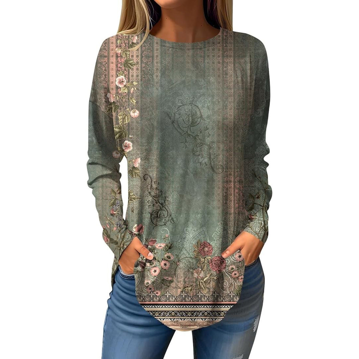 Crafts Summer Hem Arc Loose Long Blouses
