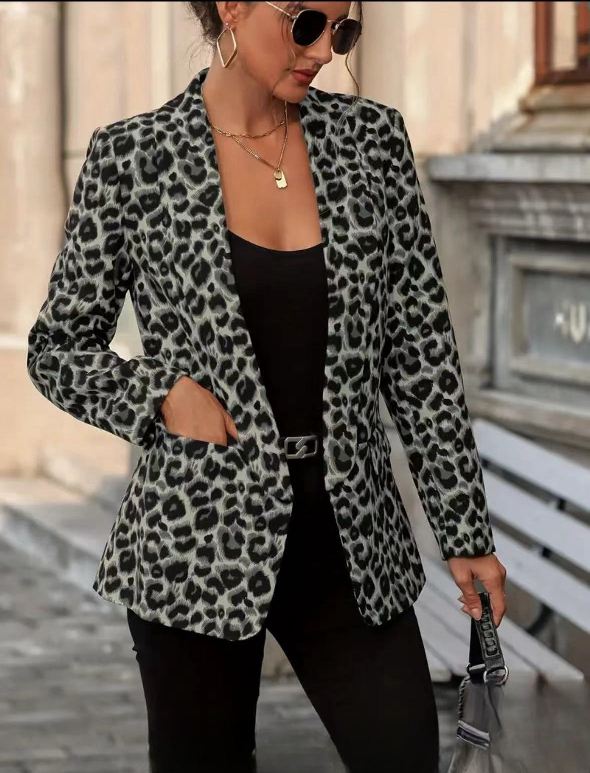 Trendy Stylish Versatile Fashion Leopard Print Blazers