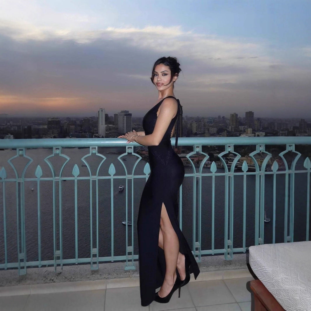 Backless Hollow Out Bandage Dress Waist Dresses