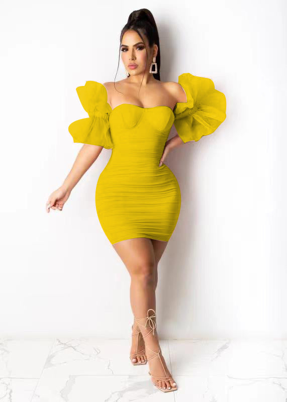 Women's Sexy Irregular Sleeve Dress Cute Dresses