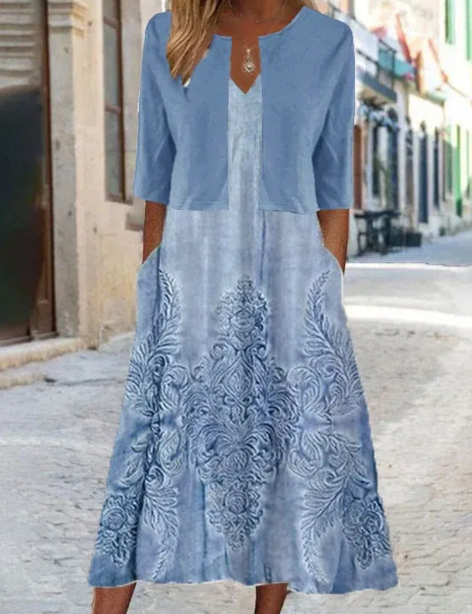 Women's Mature Elegant Long Two-piece Set Dress Dresses