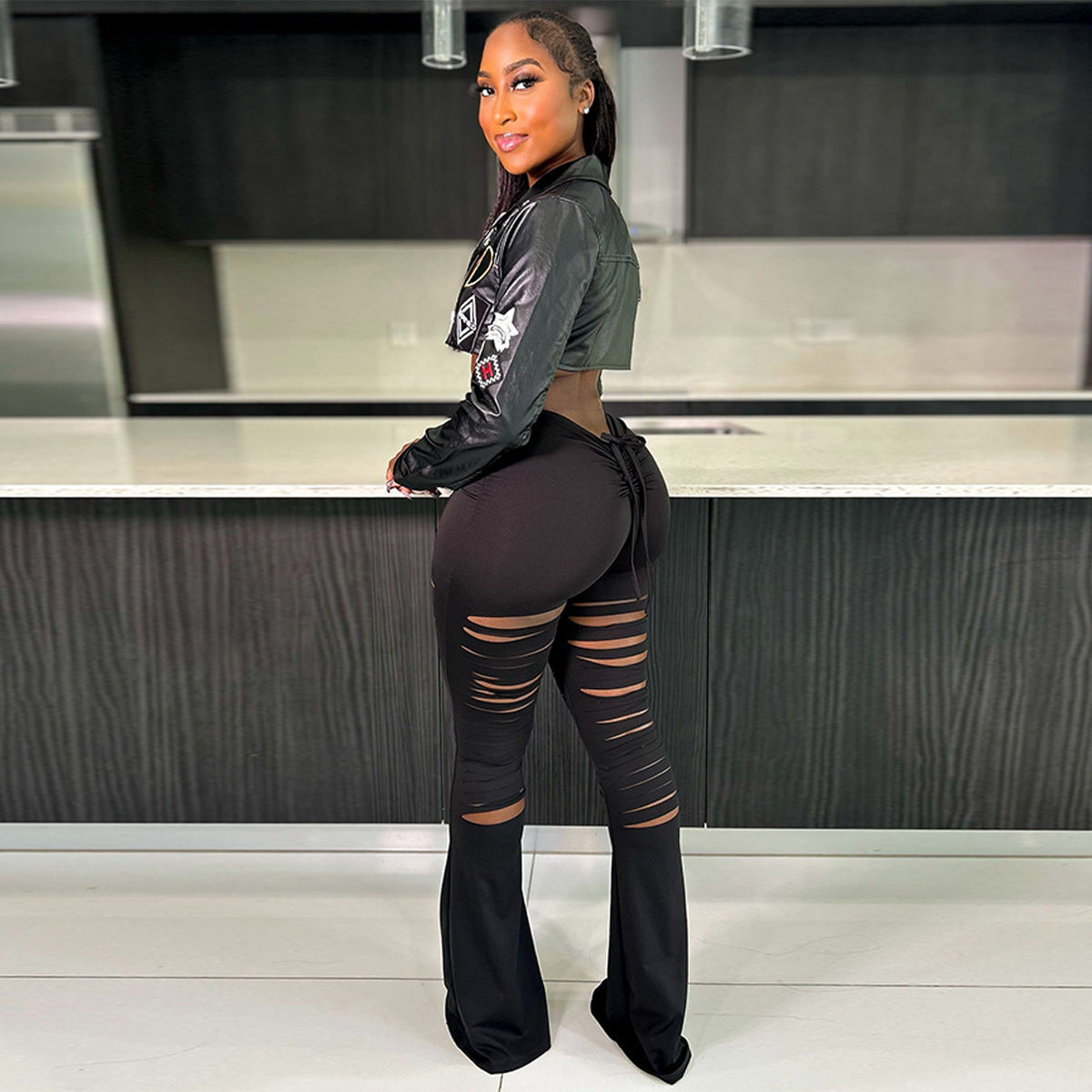 Street Hipster Locomotive Hot Embroidered Leather Jackets