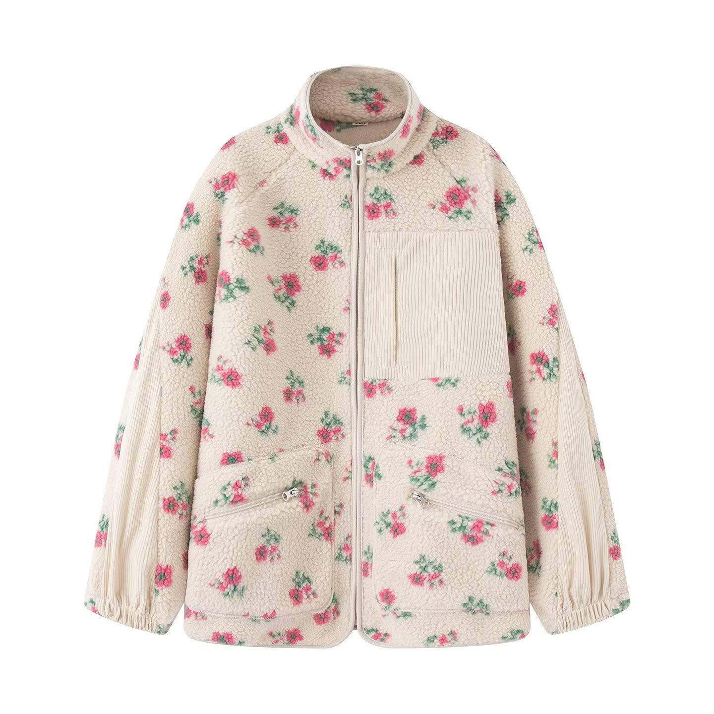 Women's Street Fashion Jacquard Polar Fleece Coats