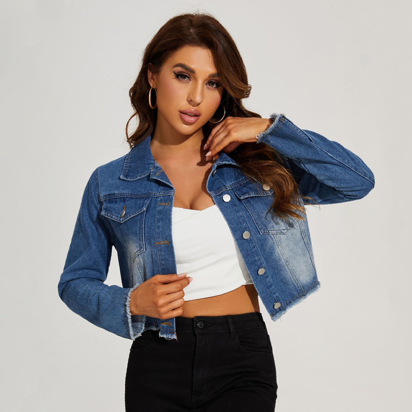Women's Fashion Versatile Charming Slouchy Denim Jackets