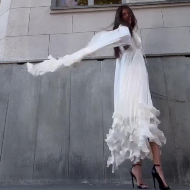 Women's French Ruffled Elegant Fashion Dress Dresses