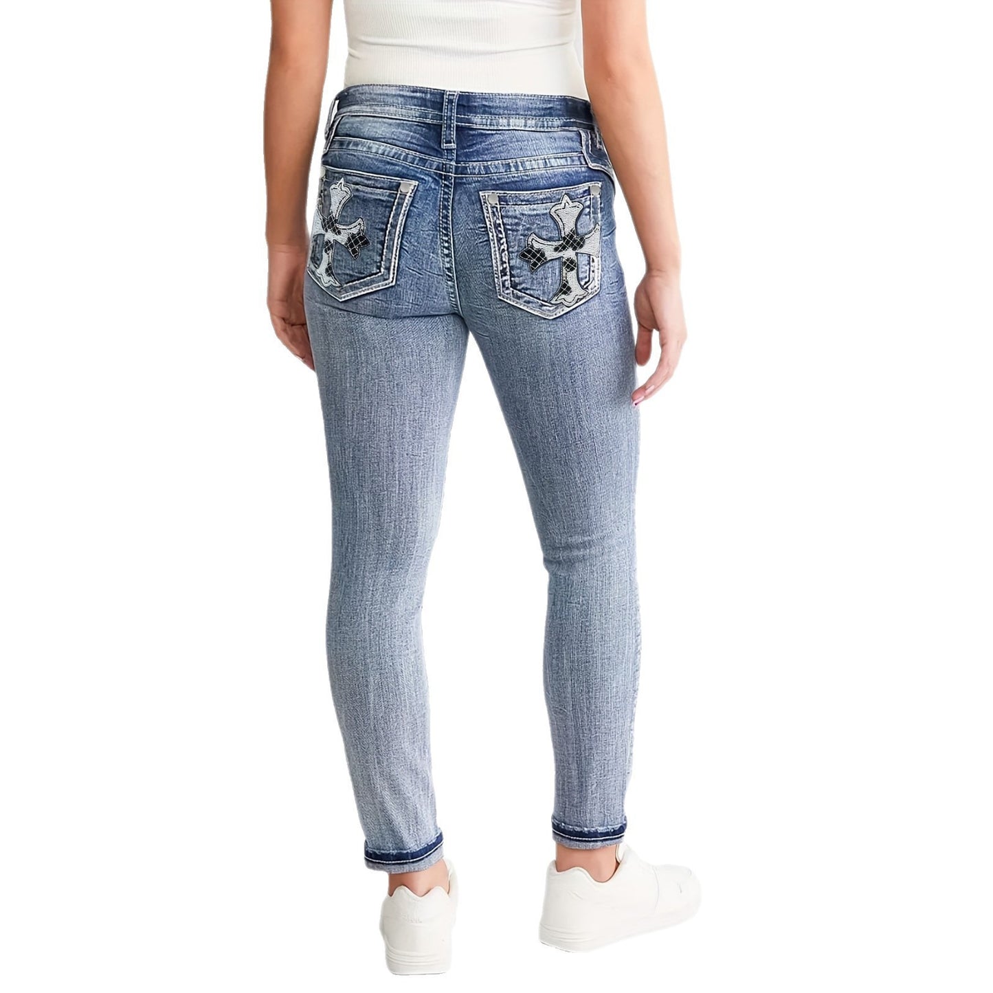 Women's Slim Fit Versatile Stretch Embroidery Skinny Jeans