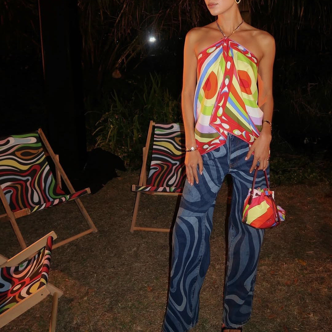 Autumn Fashion Casual Water Ripple Printed Jeans