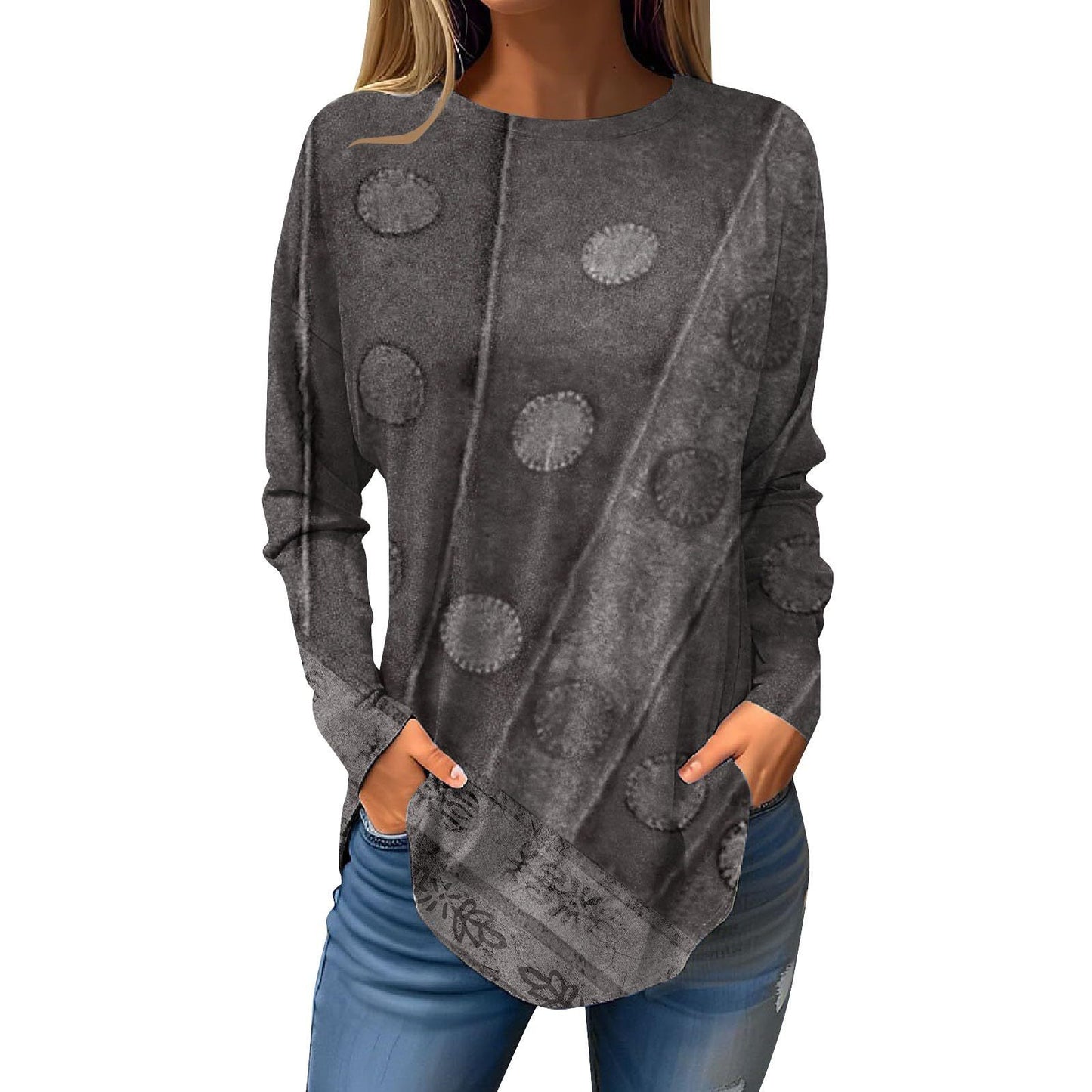 Crafts Summer Hem Arc Loose Long Blouses