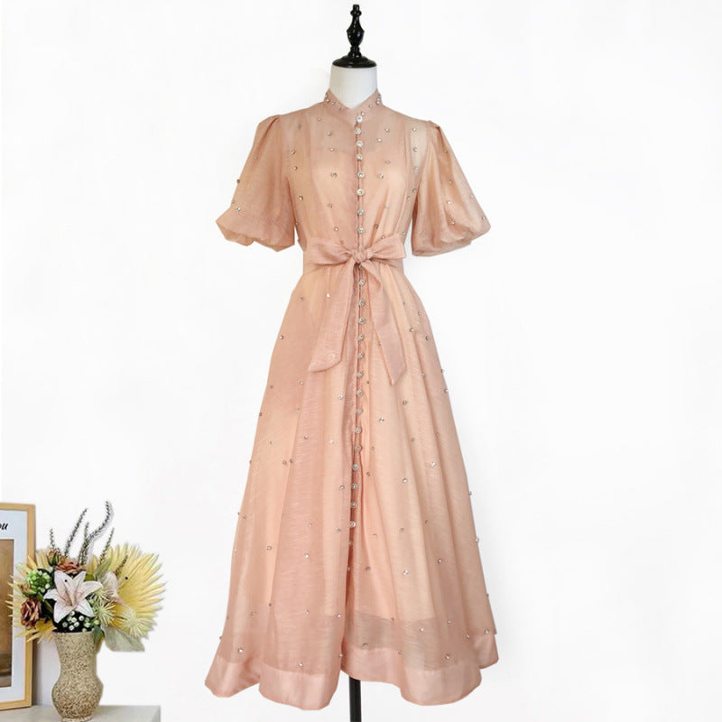 Women's Elegant Lantern Sleeve Single-breasted High Quality Shorts