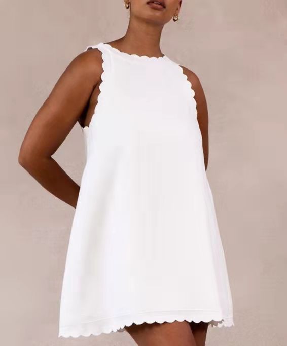 Women's Casual Cotton Linen Solid Color Embroidered Skirts